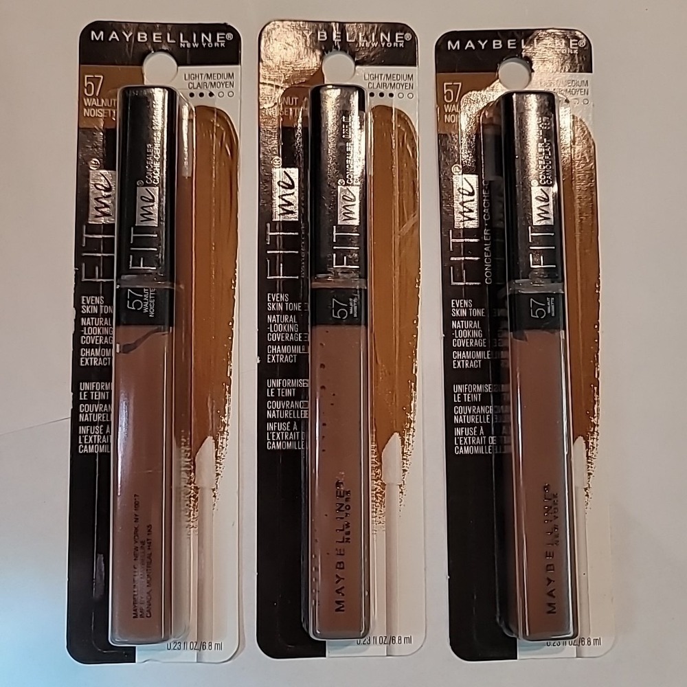 Lot of 3 | Maybelline Fit Me Liquid Concealer‎ #57 Walnut NEW Sealed Makeup